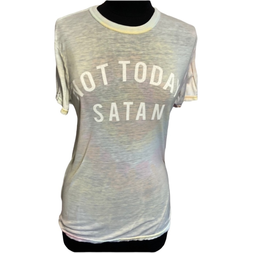 The Light Blonde Not Today Satan Tee Shirt Top Sheer Cotton